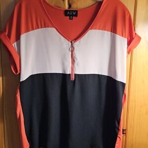 Quarter-zip Colorblock Top